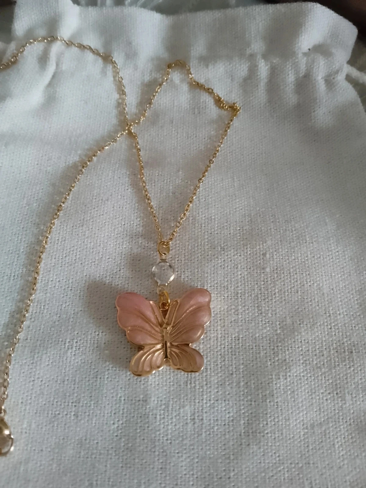 Collar de mariposa bohemio con conector de cuarzo – photo 2